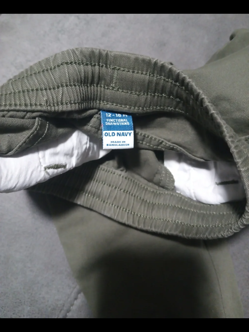 Old Navy Olive Green Baby Elastic Waist Joggers, Size:12-18M